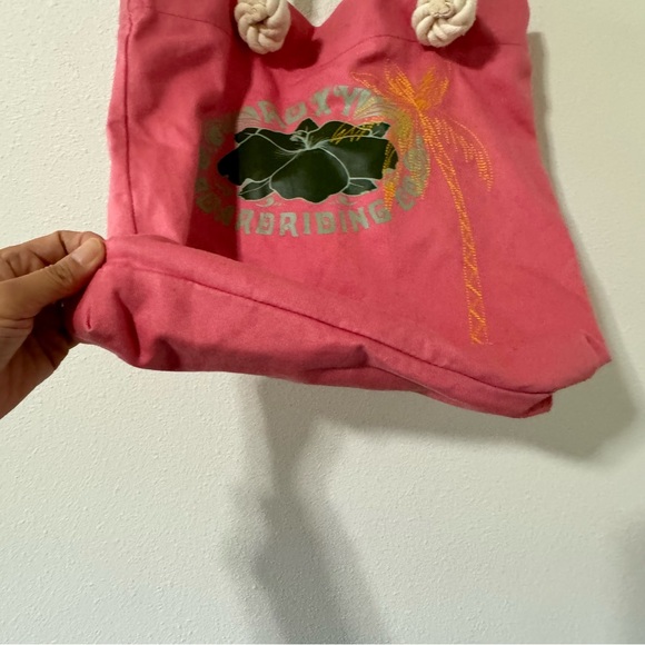 Roxy Canvas Tote Thick Rope Handles Embroidered Palm Tree-12x12x3” - Picture 5 of 10